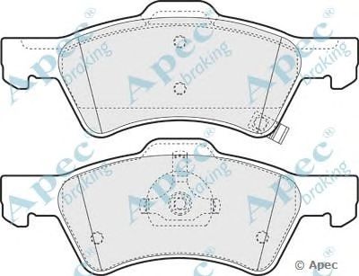 APEC BRAKING pad1222 -  Комплект тормозных колодок, дисковый тормоз